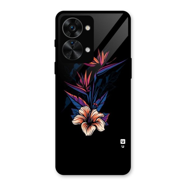 Single Painted Flower Glass Back Case for OnePlus Nord 2T