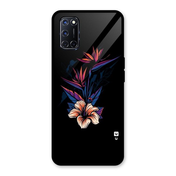 Single Painted Flower Glass Back Case for Oppo A52