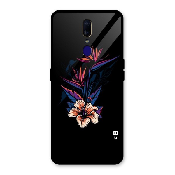 Single Painted Flower Glass Back Case for Oppo F11