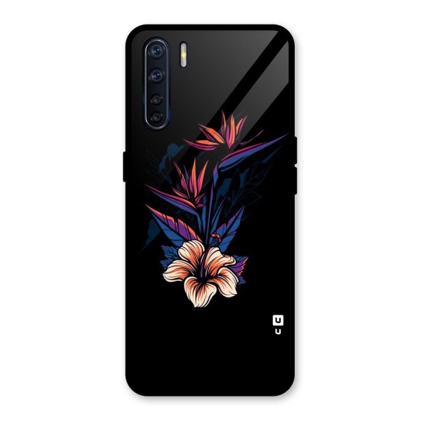 Single Painted Flower Glass Back Case for Oppo F15