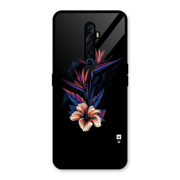 Single Painted Flower Glass Back Case for Oppo Reno2 Z