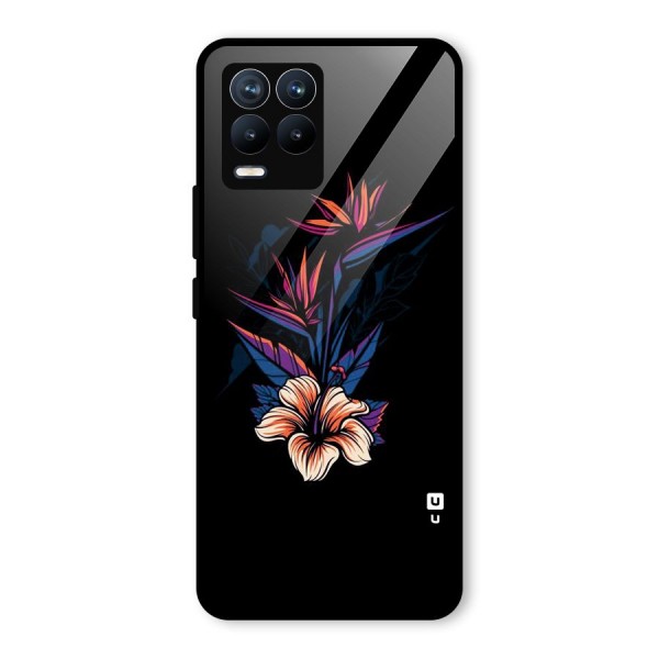 Single Painted Flower Glass Back Case for Realme 8