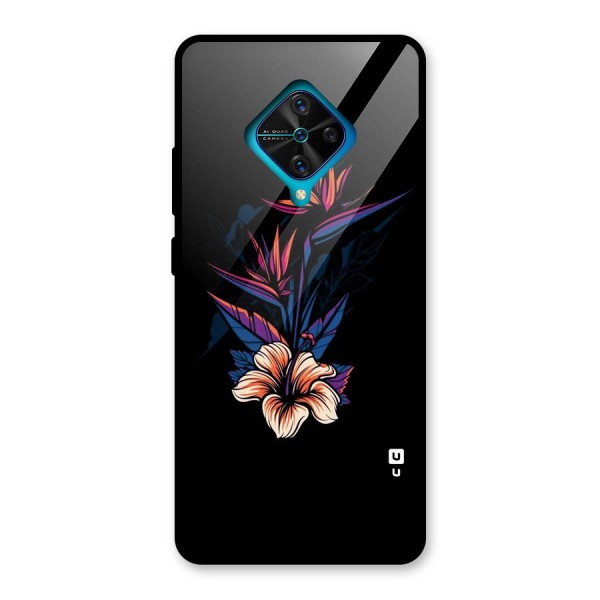 Single Painted Flower Glass Back Case for Vivo S1 Pro