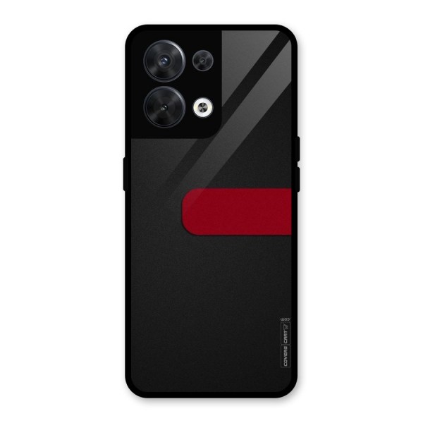 Single Red Stripe Glass Back Case for Oppo Reno8 5G