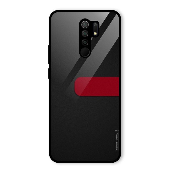 Single Red Stripe Glass Back Case for Redmi 9 Prime