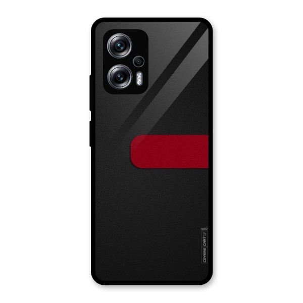 Single Red Stripe Glass Back Case for Redmi K50i