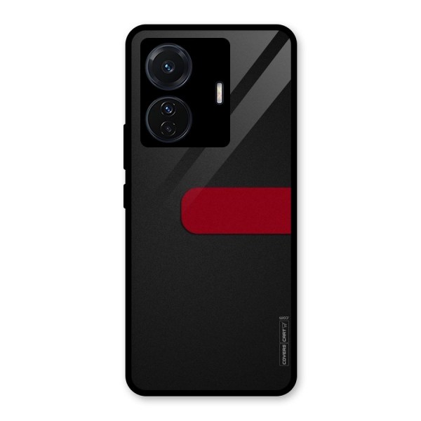 Single Red Stripe Glass Back Case for Vivo T1 Pro