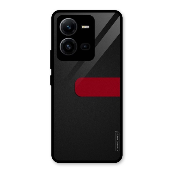 Single Red Stripe Glass Back Case for Vivo V25