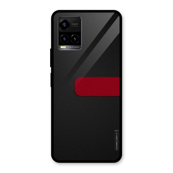 Single Red Stripe Glass Back Case for Vivo Y21 2021