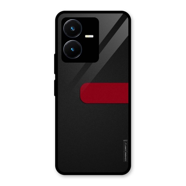 Single Red Stripe Glass Back Case for Vivo Y22