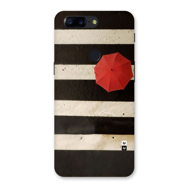 Single Red Umbrella Stripes Back Case for OnePlus 5T