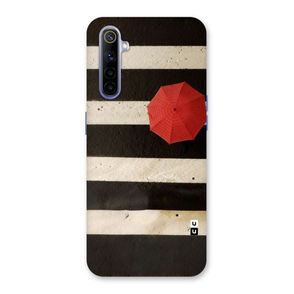 Single Red Umbrella Stripes Back Case for Realme 6