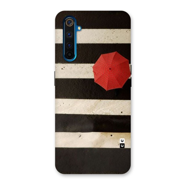 Single Red Umbrella Stripes Back Case for Realme 6 Pro