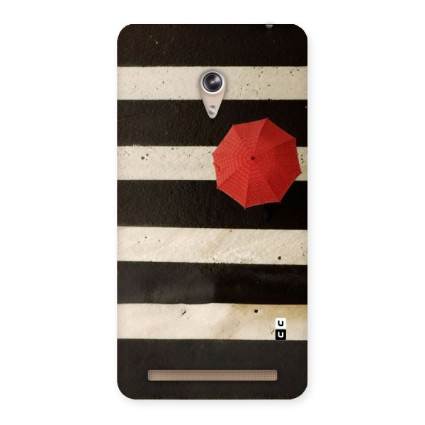 Single Red Umbrella Stripes Back Case for Zenfone 6