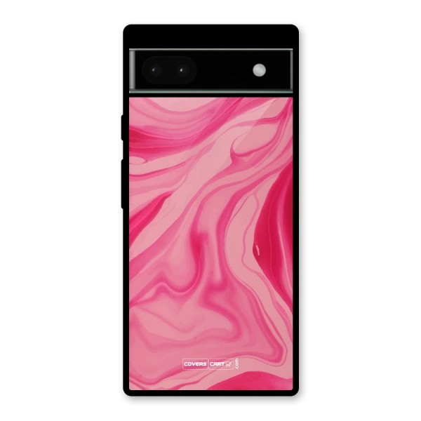 Sizzling Pink Marble Texture Glass Back Case for Google Pixel 6a