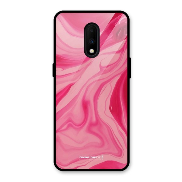 Sizzling Pink Marble Texture Glass Back Case for OnePlus 7