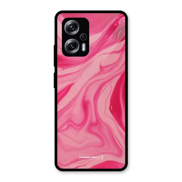 Sizzling Pink Marble Texture Glass Back Case for Redmi K50i