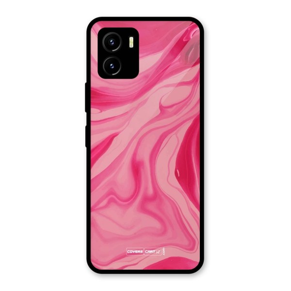 Sizzling Pink Marble Texture Glass Back Case for Vivo Y15s