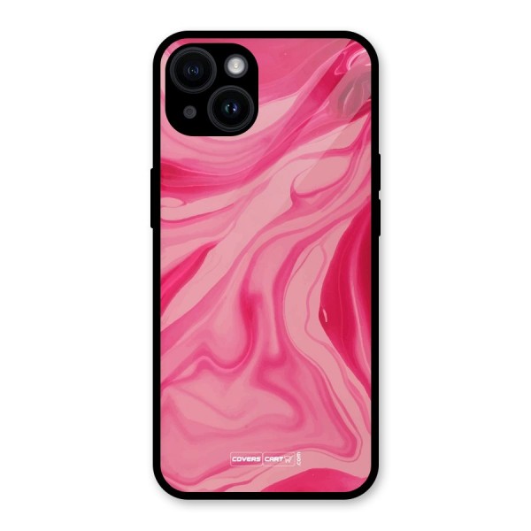 Sizzling Pink Marble Texture Glass Back Case for iPhone 14