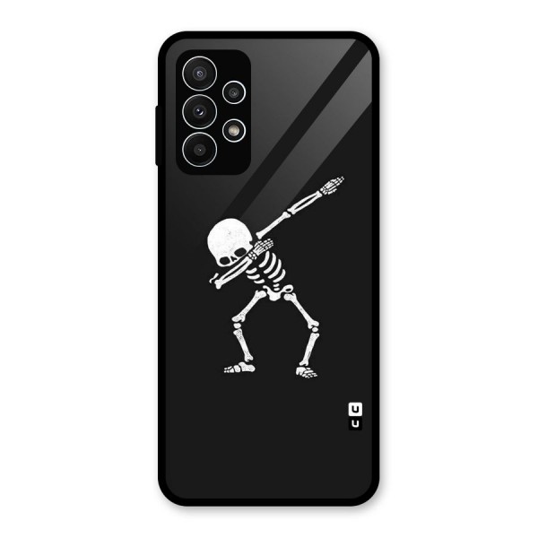 Skeleton Dab White Glass Back Case for Galaxy A23