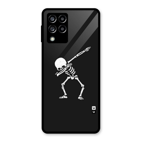 Skeleton Dab White Glass Back Case for Galaxy M53 5G