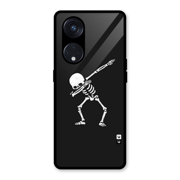 Skeleton Dab White Glass Back Case for Reno8 T 5G