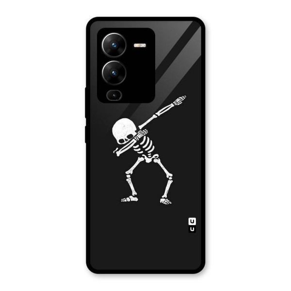 Skeleton Dab White Glass Back Case for Vivo V25 Pro