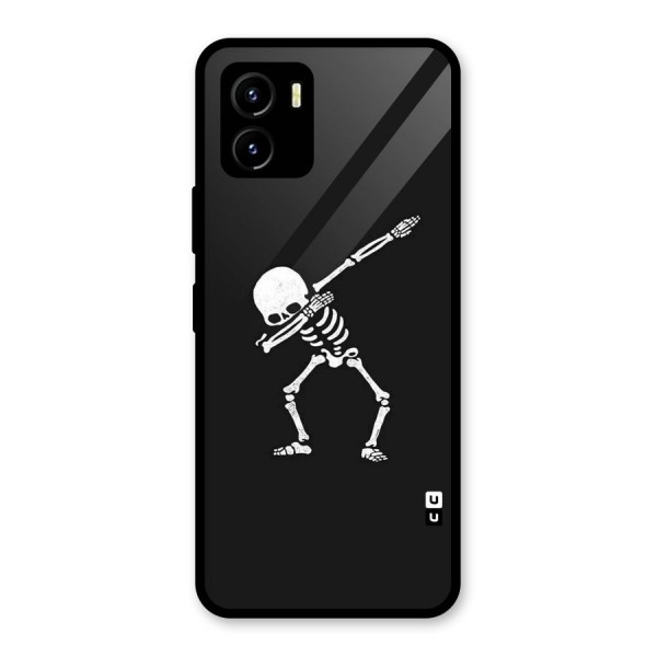 Skeleton Dab White Glass Back Case for Vivo Y15s