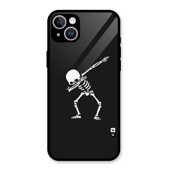 Skeleton Dab White Glass Back Case for iPhone 14 Plus