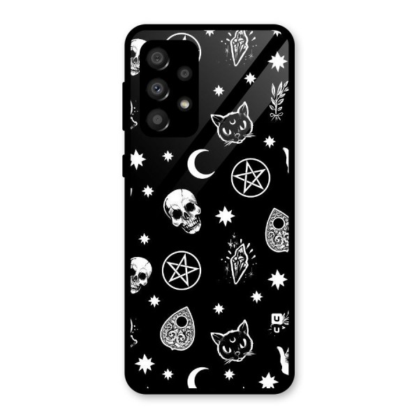 Skull Moon Design Glass Back Case for Galaxy A32