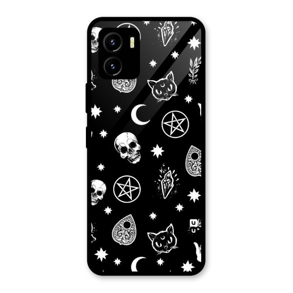 Skull Moon Design Glass Back Case for Vivo Y15s