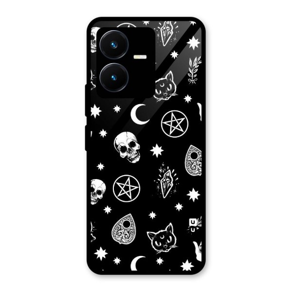 Skull Moon Design Glass Back Case for Vivo Y22