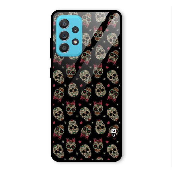 Skull Pattern Glass Back Case for Galaxy A52s 5G