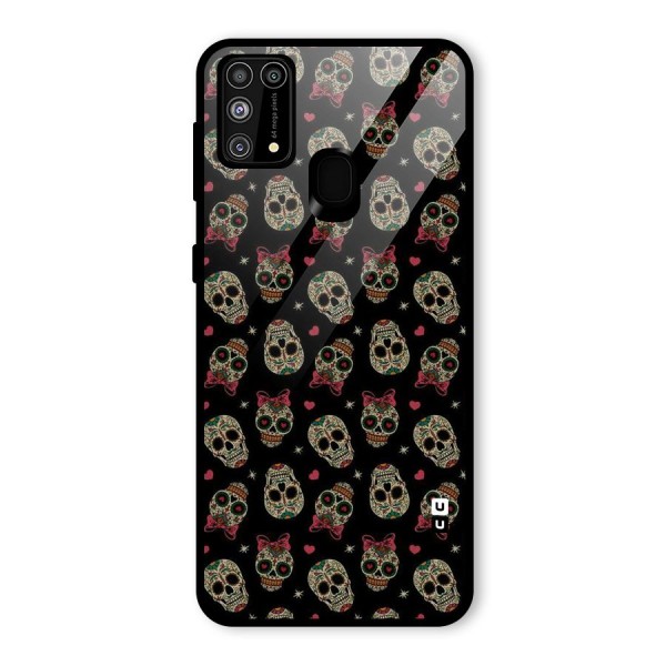 Skull Pattern Glass Back Case for Galaxy M31