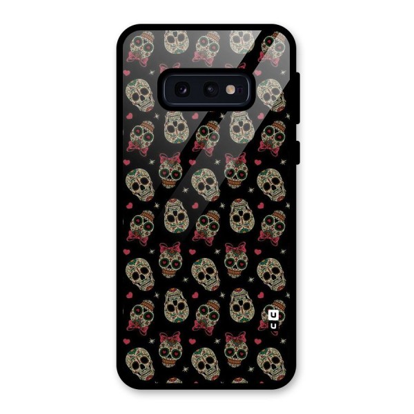 Skull Pattern Glass Back Case for Galaxy S10e