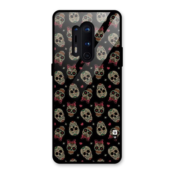 Skull Pattern Glass Back Case for OnePlus 8 Pro