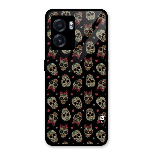 Skull Pattern Glass Back Case for Oppo K10 (5G)