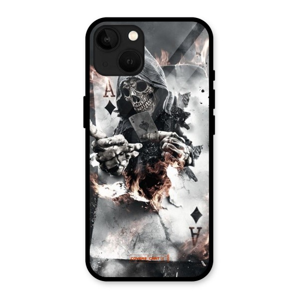 Skull with an Ace Glass Back Case for iPhone 13