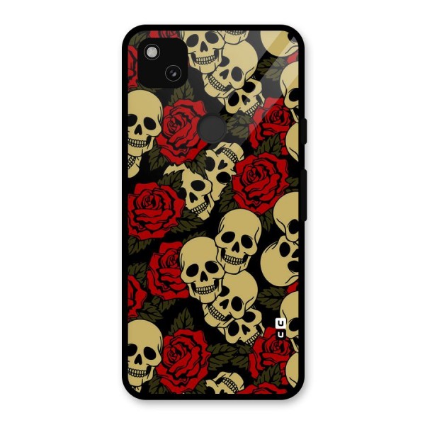 Skulled Roses Glass Back Case for Google Pixel 4a