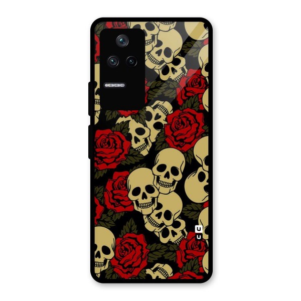 Skulled Roses Glass Back Case for Poco F4 5G