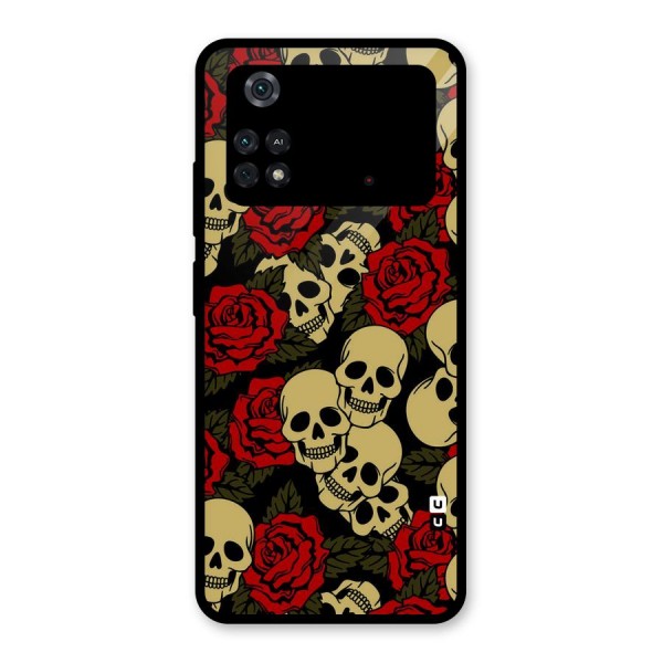 Skulled Roses Glass Back Case for Poco M4 Pro 4G