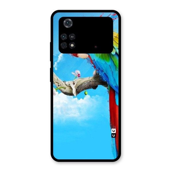 Sky Parrot Glass Back Case for Poco M4 Pro 4G