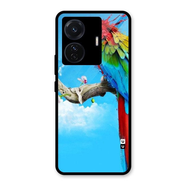 Sky Parrot Glass Back Case for Vivo iQOO Z6 Pro