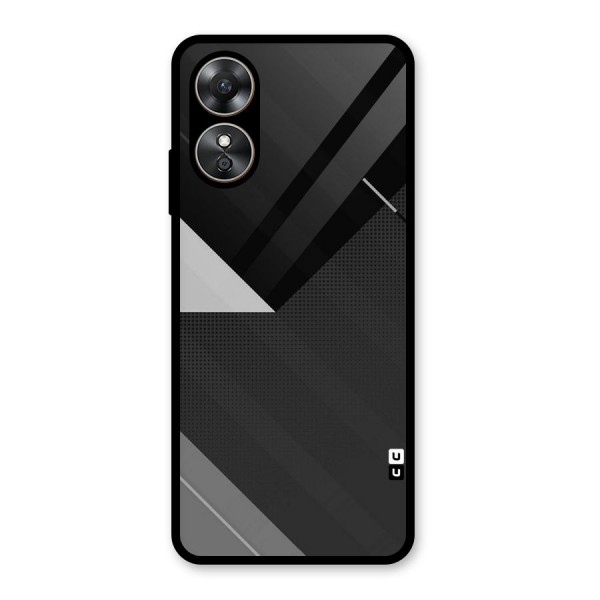 Slant Grey Glass Back Case for Oppo A17