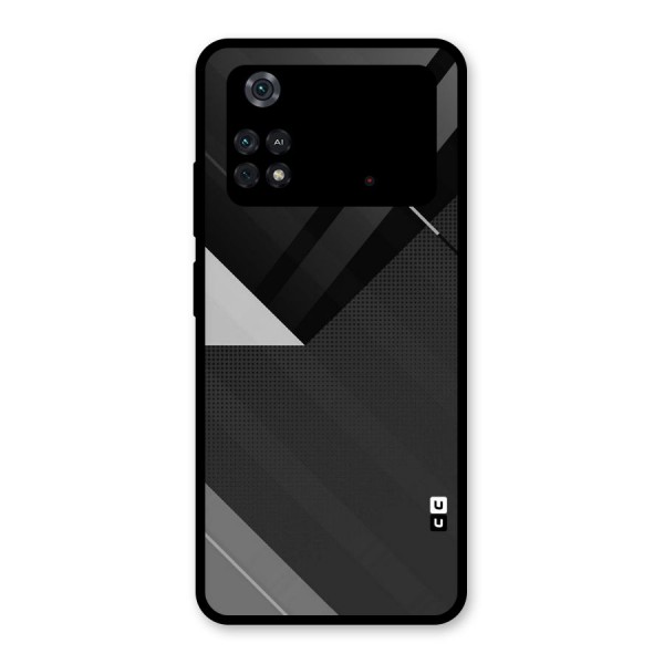 Slant Grey Glass Back Case for Poco M4 Pro 4G