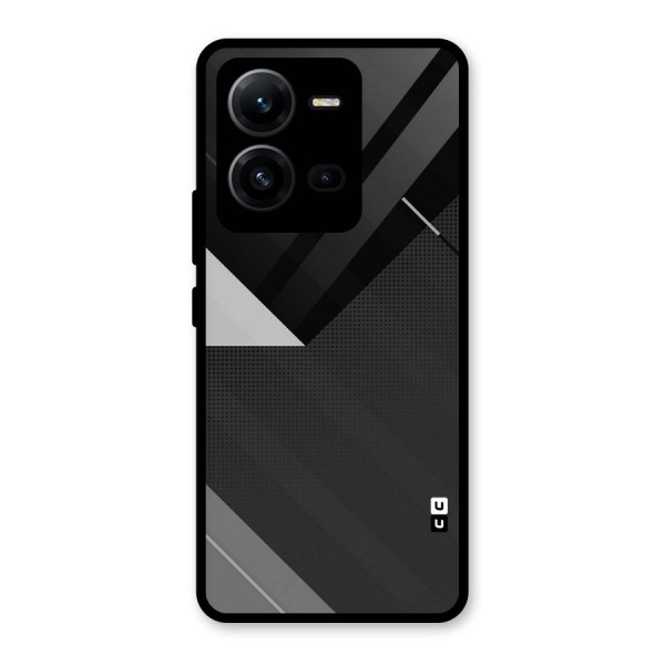 Slant Grey Glass Back Case for Vivo V25