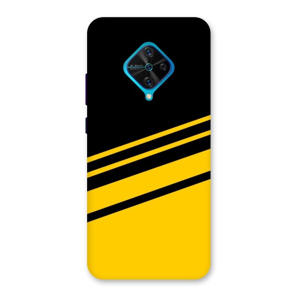 Slant Yellow Stripes Back Case for Vivo S1 Pro