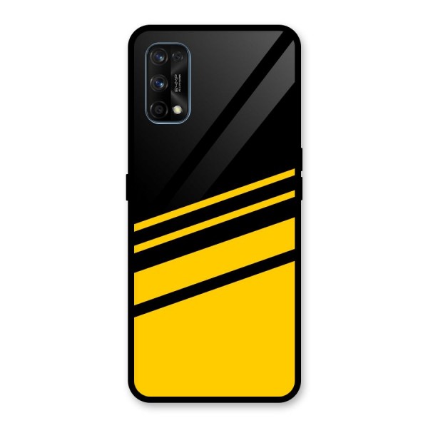 Slant Yellow Stripes Glass Back Case for Realme 7 Pro