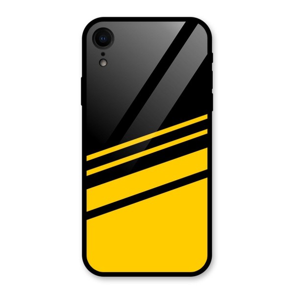 Slant Yellow Stripes Glass Back Case for XR