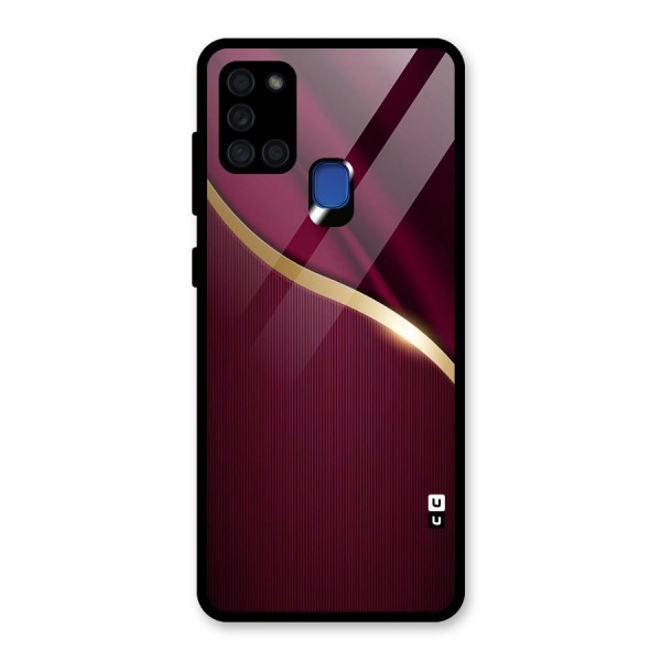 Smooth Maroon Glass Back Case for Galaxy A21s